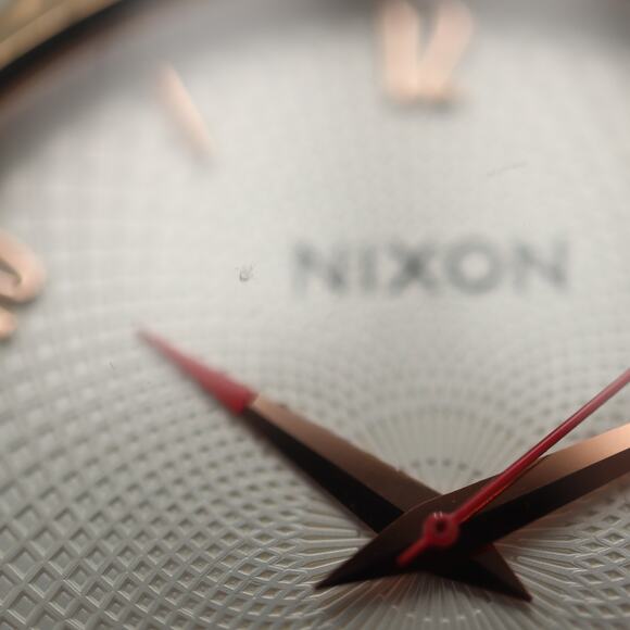 Nixon The Bullet Leather Rose Gold Tone 38mm Date Watch Blue Leather New Battery - Picture 8 of 14